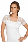 Berrak Kadın için Omuzları Dantelli Transparan Kısa Kollu T-Shirt 2184 thumbnail 1