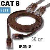IRENIS 50 cm CAT6 Kablo Yassı Ethernet Network Lan Ağ İnternet Kablosu thumbnail 1