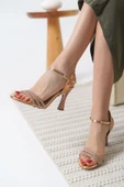 Lilia Kadın Rose Gold Taşlı Sandalet thumbnail 12