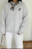 Kadın Dekoratif Yakalı Likralı Sweatshirt – Konforlu & Karakterli Stil - 4