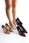 Jessica Kadın Bej Saten Stiletto thumbnail 3