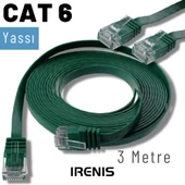 IRENIS 3 Metre CAT6 Kablo Yassı Ethernet Network Lan Ağ İnternet Kablosu thumbnail 7