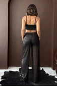Kadın Payetli Geniş Paça Kadın Pantolon - Şık Gece Kombini thumbnail 5