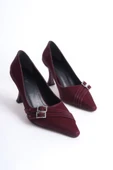 Maya Kadın Bordo Saten Topuklu Ayakkabı thumbnail 1