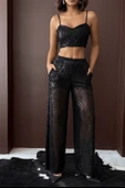 Kadın Payetli Geniş Paça Kadın Pantolon - Şık Gece Kombini thumbnail 4