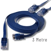 IRENIS 3 Metre CAT6 Kablo Yassı Ethernet Network Lan Ağ İnternet Kablosu thumbnail 4