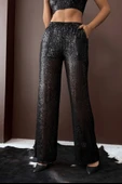 Kadın Payetli Geniş Paça Kadın Pantolon - Şık Gece Kombini thumbnail 3