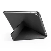 Apple iPad 9.Nesil 10.2 İnç 2021 Uyumlu Üçgen Katlanabilir Kalemlikli Standlı Akıllı Kılıf  Siyah thumbnail 3