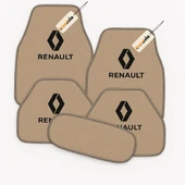 Bej Renk Renault Uyumlu 5’li Halı Paspas Takımı Kaymaz Tabanlı, Yıkanabilir Oto Paspas Seti - 1