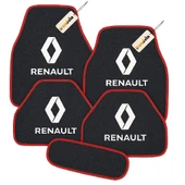 Antrasit Kırmızı Renk Renault Uyumlu 5’li Halı Paspas Takımı Kaymaz Tabanlı, Yıkanabilir Oto Paspas Seti - 1