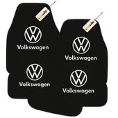 Siyah Renk Volkswagen Logolu Oto Halı Paspas Takımı 5 Parça, Araca Uyumlu, Dayanıklı ve Estetik - 1