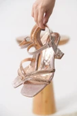 Kendy Rose Gold Taşlı Kadın Topuklu Sandalet - 3