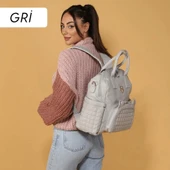 M&y Kitty Deri Anne Bebek Bakım Sırt Çantası 7271 Gri thumbnail 8