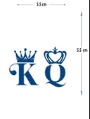 MED-173 YARI KALICI KİNG VE QUEEN - KRAL VE KRALİÇE SEMBOLÜ DÖVME-TATTO thumbnail 1