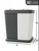 Kapris Twins Modern İki Bölmeli Kirli Çamaşır Sepeti ST-288 thumbnail 2