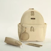 M&Y Diamond Anne Bebek Bakım Sırt Çantası 7345 Krem - 1