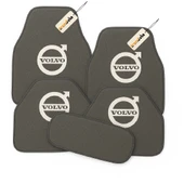 Gri Renk Volvo Logolu 5 Parça Oto Halı Paspas Seti  Dayanıklı, Kolay Temizlenir, Tüm Havalara Uygun - 1