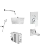 Artema Flow Square Ankastre Duş Seti   Krom A49305 (A43208-A41949-A45652-A45707STA-A45736-A43131) - 1