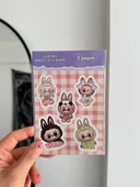 Labubu Sheet 2li Sayfa Sticker 12'li Paket - 2