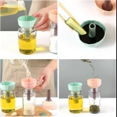 Silikon Süzgeçli Huni - Çok Amaçlı Şişe Kavanoz Hunisi - Sosluk veya Huni Olarak Kullanım - 3