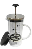 Metal Kapaklı French Press 350 ML Bitki Çay Demleme Kupası Çift Kapaklı Metal ve Plastik Kapak - 3