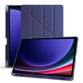Samsung Galaxy Tab S10 FE Plus SM-X620 13.1 İnç Uyumlu Katlanabilir Kalemlikli Standlı Akıllı Kılıf  Lacivert thumbnail 4