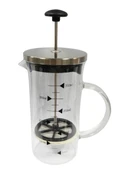 Metal Kapaklı French Press 350 ML Bitki Çay Demleme Kupası Çift Kapaklı Metal ve Plastik Kapak - 2
