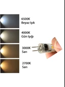 (2 Adet) Heka 2W (14W) 3000K (Sarı Işık) G4 Duylu Dim Edilebilir Led Kapsül Ampul thumbnail 5