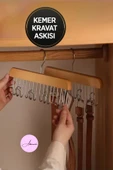 1 Adet Çok Fonksiyonlu Ahşap Askı, 8 Kancalı Askı, Eşarp Kravat Kemer Sütyen Çanta Askısı - 4