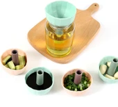 Silikon Süzgeçli Huni - Çok Amaçlı Şişe Kavanoz Hunisi - Sosluk veya Huni Olarak Kullanım - 8