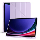 Samsung Galaxy Tab S10 FE Plus SM-X620 13.1 İnç Uyumlu Katlanabilir Kalemlikli Standlı Akıllı Kılıf  Lila thumbnail 4
