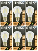 (6 Adet) Heka 6W (51W) 6500K (Beyaz Işık) E27 Duylu (Kalın Duy) Led Şeffaf Ampul thumbnail 1