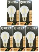 (5 Adet) Heka 6W (51W) 6500K (Beyaz Işık) E27 Duylu (Kalın Duy) Led Şeffaf Ampul thumbnail 1