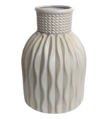 Kendinden Desenli Dar Ağızlı Plastik Vazo - Çok Amaçlı Kalemlik Fırçalık Vazo 12,5 x 8,5 Cm - 8