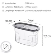 Embox Çift Kapak Sistemli Erzak Kabı - Hava Aldırmaz Kapaklı Saklama Kabı 1200 ML 12 x 20 Cm - 4