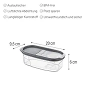 Embox Çift Kapak Sistemli Erzak Kabı - Hava Aldırmaz Kapaklı Saklama Kabı 600 ML 9 x 6 Cm - 3