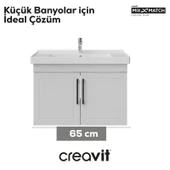 D20 65 Cm Kapaklı Lavabo Dolabı Beyaz Lake thumbnail 4