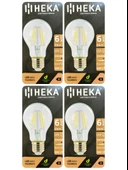 (4 Adet) Heka 6W (51W) 6500K (Beyaz Işık) E27 Duylu (Kalın Duy) Led Şeffaf Ampul thumbnail 1