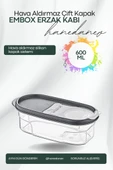 Embox Çift Kapak Sistemli Erzak Kabı - Hava Aldırmaz Kapaklı Saklama Kabı 600 ML 9 x 6 Cm - 1