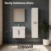 D20 65 Cm Kapaklı Lavabo Dolabı Beyaz Lake thumbnail 2