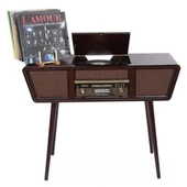 Gramofon Nostaljik Ahşap Standlı Pikap Plak Çalar Radyo Bluetooth Usb 100cm C0999 thumbnail 3
