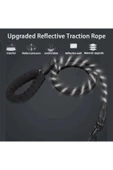 Köpekler İçin Gezdirme Tasması Reflektörlü 130 Cm Halat Orta Ve Büyük Boy Köpekler İçin Siyah thumbnail 3