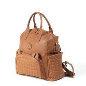 Kitty Deri Anne Bebek Bakım Sırt Çantası 7271 Taba - 3