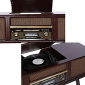 Gramofon Nostaljik Ahşap Standlı Pikap Plak Çalar Radyo Bluetooth Usb 100cm C0999 thumbnail 5