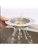 1 Adet Pratik Paslanmaz Çelik Lavabo Süzgeci 11,5 cm Çelik Mutfak Lavabo Süzgeci Evye Süzgeç - 5
