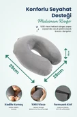 Ortopedik Seyahat Yastığı Visco Boyun Destekli Seyahat Yastığı - Gri - 6