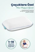 Çocuk Ortopedik Visco Yastık 38x26-8 cm | 1-10 Yaş Uyumlu – Boyun Destekli & Yıkanabilir Kılıf - 1