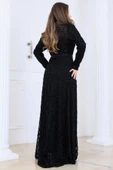 Lina Tesettür Abiye Elbise Siyah thumbnail 4