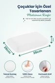 Çocuk Ortopedik Visco Yastık 38x26-8 cm | 1-10 Yaş Uyumlu – Boyun Destekli & Yıkanabilir Kılıf - 3