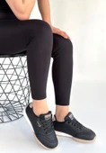 Tawen Siyah Cilt Bej Tabanlı Bağcıklı Spor Ayakkabı thumbnail 3